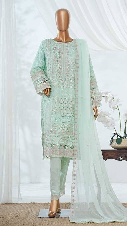 Bin Saeed Luxury Vol-1 Embroidered Chiffon Collection (GPKS- A1-S/M)