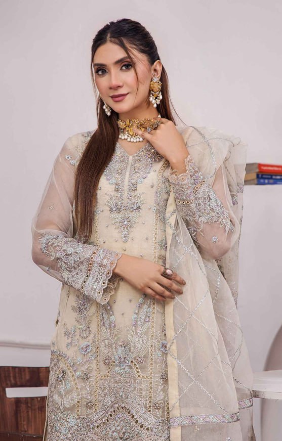 Gulshan By ZA Clothes Stitched Embroidered Organza Collection (GPKS 01-L)