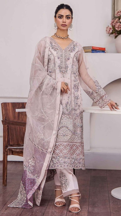 Gulshan By ZA Clothes Stitched Embroidered Organza Collection (GPKS 02-M)