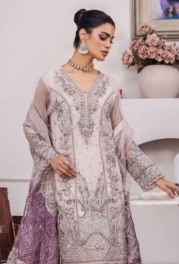 Gulshan By ZA Clothes Stitched Embroidered Organza Collection (GPKS 02-M)