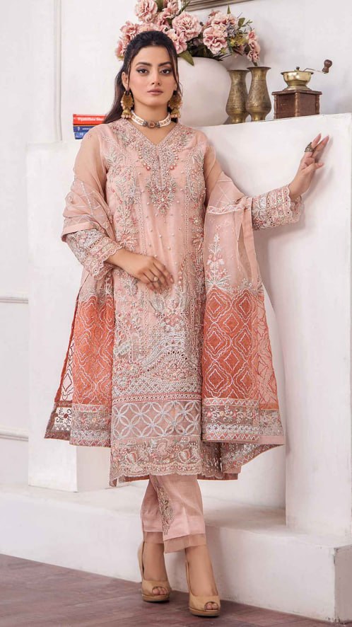 Gulshan By ZA Clothes Stitched Embroidered Organza Collection (GPKS 03-L)