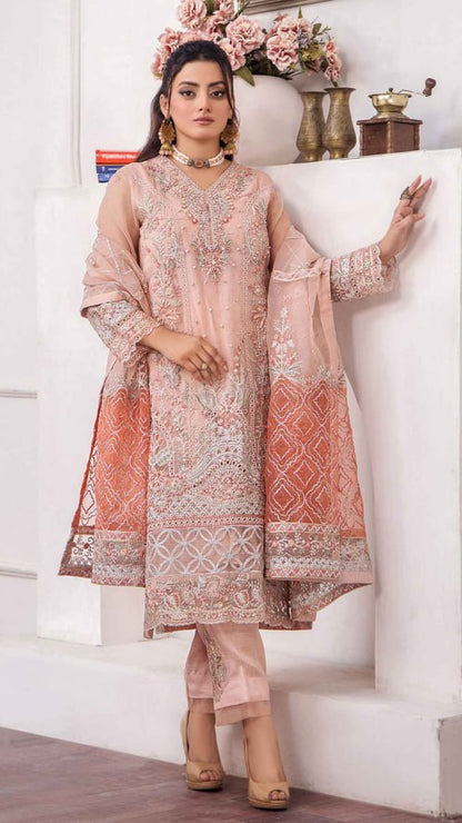 Gulshan By ZA Clothes Stitched Embroidered Organza Collection (GPKS 03-L)