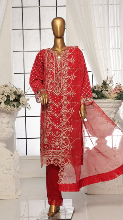 Bin Saeed Luxury Stitched Embroidered Organza Collection (GPKS 01-M)