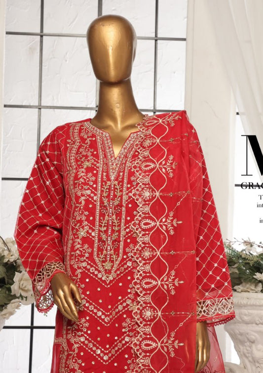 Bin Saeed Luxury Stitched Embroidered Organza Collection (GPKS 01-M)