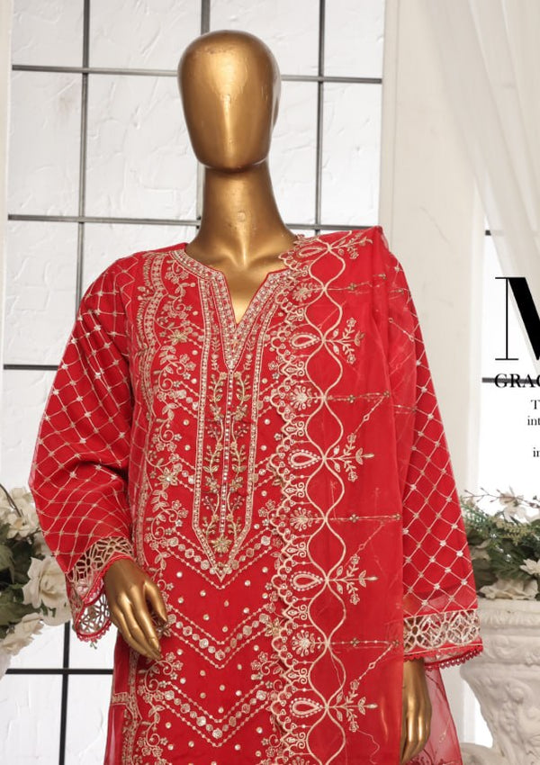 Bin Saeed Luxury Stitched Embroidered Organza Collection (GPKS 01-M)