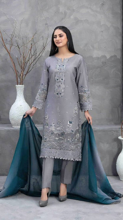 Hyza By Tawakkal Vol-01 Stitched Printed Embroidered Lawn Collection (GPKS D-2485-S)
