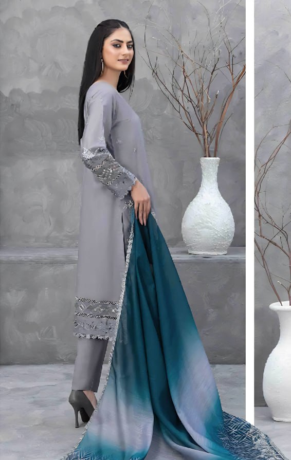 Hyza By Tawakkal Vol-01 Stitched Printed Embroidered Lawn Collection (GPKS D-2485-S) - alternate view