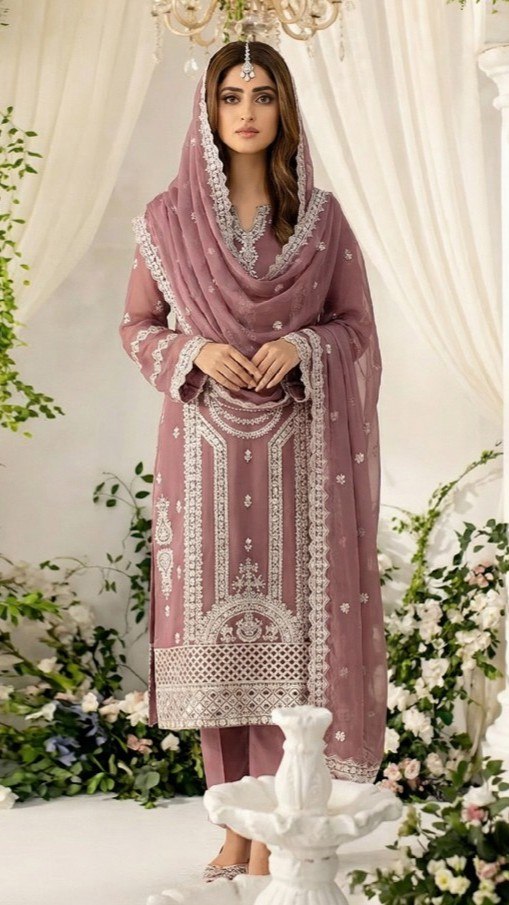 Noor Jahan By Noorma kaamal Luxury Embroidered Chiffon Collection (GPKS- A2-L) - alternate view