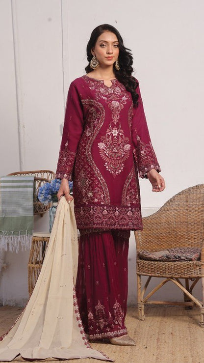 Reshma By Al Umer Premium Stitched Chiffon Gharara Collection (GPKS-04-L)